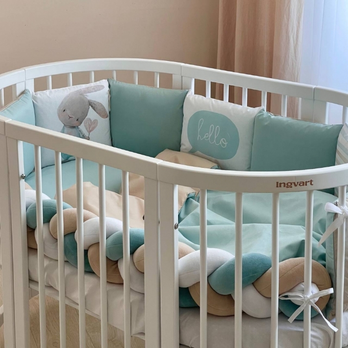 Set lenjerie Patut Bebe Copii 7 piese Bunies (12)